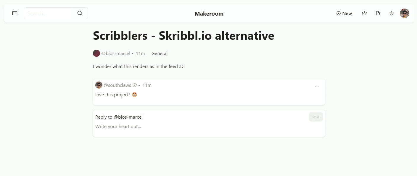 A thread with one reply